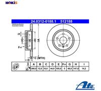 2x BRAKE DISC 24.0312-0188.1 FOR OPEL ASTRA/J/Sports/Tourer/GTC MOKKA/X 2.0L