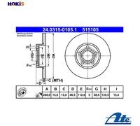 2x BRAKE DISC 24.0315-0105.1 FOR AUDI 100 A4/S4 500 A6/S6 ACE/AAD/ABK/AAE 2.0L