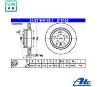 2x BRAKE DISC 24.0319-0108.1 FOR BMW N42B20A M47D20 N46B20C/A M47D20 2.0L 4cyl