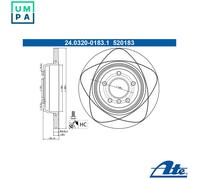 ATE 24.0320-0183.1 Brake disc
