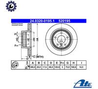 ATE 24.0320-0195.1 Brake disc