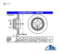2x BRAKE DISC 24.0320-0195.1 FOR BMW N46B20CB/B/C/BD/E/CD/CC N47D20C/A N43B20