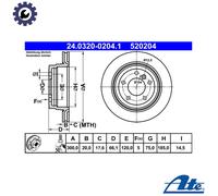 Brake disc ATE 24.0320-0204.1 for BMW 3 (E90) 2 2005-2006