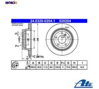Brake disc ATE 24.0320-0204.1 for BMW 3 (E90) 2 2005-2006