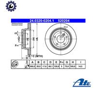 Brake disc ATE 24.0320-0204.1 for BMW 3 (E90) 2 2005-2006