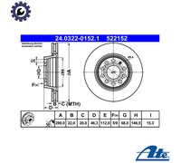 Brake disc ATE 24.0322-0152.1 for SEAT EXEO (3R2) 1.8 2010-2013