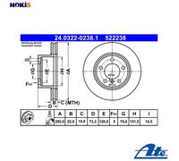 ATE 24.0322-0238.1 Brake disc