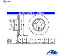 ATE 24.0322-0238.1 Brake disc