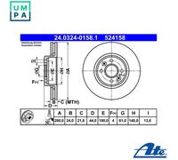 2x BRAKE DISC 24.0324-0158.1 FOR RENAULT CLIO/MIO/II/Mk/EURO/III/CAMPUS WIND