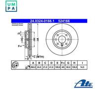 2x BRAKE DISC 24.0324-0166.1 FOR OPEL TIGRA/TwinTop CORSA/Hatchback/Van VITA