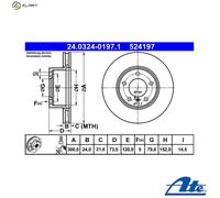 ATE 24.0324-0197.1 Brake disc