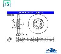2x BRAKE DISC 24.0325-0113.1 FOR SKODA OCTAVIA/Combi ROOMSTER/Praktik FABIA/II