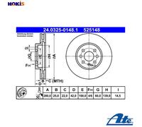 ATE 24.0325-0148.1 Brake disc