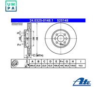 ATE 24.0325-0148.1 Brake disc