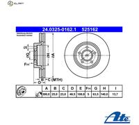 ATE PowerDisc Brake disc 24.0325-0162.1 300,0 25,0 5 108,0 Vented Coated High-carbon FORD: FOCUS 3, Focus 2, KUGA 2, VOLVO: V40 Hatchback, V50, C30