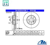 2x BRAKE DISC 24.0325-0198.1 FOR OPEL ASTRA H/GTC/TwinTop Z 13 DTH 1.2L 4cyl