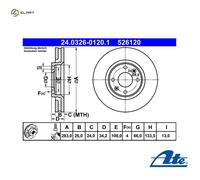 ATE PowerDisc Brake disc 24.0326-0120.1 283,0 26,0 4 108,0 Vented Coated PEUGEOT: 2008 Estate, 3008 I, 207 Hatchback, CITROËN: DS3 Hatchback