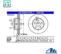 2x BRAKE DISC 24.0328-0155.1 FOR MERCEDES-BENZ C-CLASS/T-Model E-CLASS 1.8L 4cyl