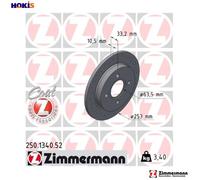 2x BRAKE DISC 250.1340.52 FOR FORD FOCUS/Turnier/Clipper EYDC/EYDF/EYDE 1.8L