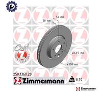 ZIMMERMANN 250.1360.20 Brake disc