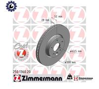 ZIMMERMANN 250.1360.20 Brake disc