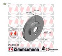 ZIMMERMANN 250.1360.20 Brake disc