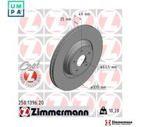 2x BRAKE DISC 250.1396.20 FOR FORD FOCUS/III/Turnier T8DA 2.0L R9DA/R9DD 2.0L