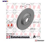 ZIMMERMANN 250.1396.20 Brake disc