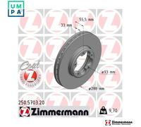 2x BRAKE DISC 250.5703.20 FOR FORD TRANSIT/V363/Bus/Platform/Chassis/Van 2.0L