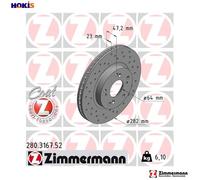 2x BRAKE DISC 280.3167.52 FOR HONDA CR-V/II/SUV/Mk CIVIC/VII/Hatchback STREAM