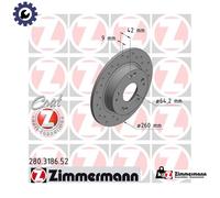 2x BRAKE DISC 280.3186.52 FOR HONDA LDA2 1.3L 4cyl CIVIC VIIIR18A2/R18A1 1.8L