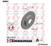 ZIMMERMANN 280.3186.52 Brake disc