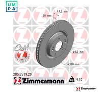 2x BRAKE DISC 285.3519.20 FOR KIA G4KC/G4KE 2.4L 4cyl CADENZA I