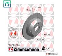 2x BRAKE DISC 320.3807.20 FOR HYUNDAI GRAND/SANTA/FE MAXCRUZ KIA 2.2LD4HA 2.0L