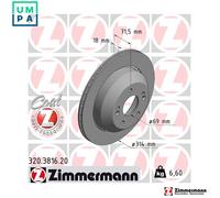 2x BRAKE DISC 320.3816.20 FOR KIA SORENTO/III/PRIME/SUV SORENTO/SORENTO 2.2L