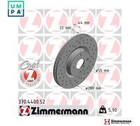 ZIMMERMANN 370.4400.52 Brake disc