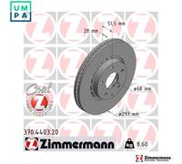 2x BRAKE DISC 370.4403.20 FOR MAZDA PY-VPS/ZA/Y8 2.5L PEXB/PEXP/PEX3/PEY4 2.0L