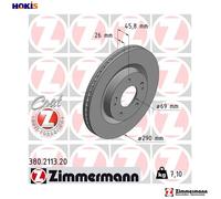 2x BRAKE DISC 380.2113.20 FOR MITSUBISHI BWC/BSY 2.0L 4G69 2.4L 4cyl GRANDIS