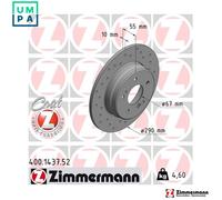 2x BRAKE DISC 400.1437.52 FOR MERCEDES-BENZ C-CLASS/Sportscoupe/Sportcoupe 1.8L