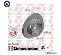 2x BRAKE DISC 400.3605.20 FOR VW LT/Mk/II/Platform/Chassis/28-46/Van 2.3L 4cyl