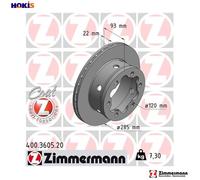 2x BRAKE DISC 400.3605.20 FOR VW LT/Mk/II/Platform/Chassis/28-46/Van 2.3L 4cyl