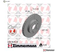 2x BRAKE DISC 400.3619.20 FOR MERCEDES-BENZ M271.956/941 1.8L OM646.821 2.1L