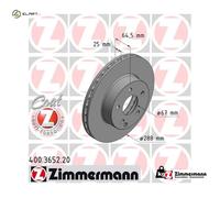 ZIMMERMANN 400.3652.20 Brake disc