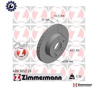 2x BRAKE DISC 400.3652.20 FOR MERCEDES-BENZ M271.820/952 1.8L OM646.811 2.1L