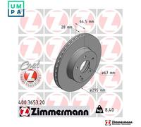 2x BRAKE DISC 400.3653.20 FOR MERCEDES-BENZ C-CLASS/T-Model E-CLASS 1.8L 4cyl
