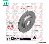 2x BRAKE DISC 400.3661.20 FOR MERCEDES-BENZ M 272.946 3.0L M 272.975 3.5L 6cyl
