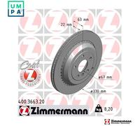 2x BRAKE DISC 400.3663.20 FOR MERCEDES-BENZ M272.945 M276.826/825 3.0L 6cyl 4.0L