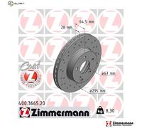 2x BRAKE DISC 400.3665.20 FOR MERCEDES-BENZ OM646.811/812 2.1L M271.860 1.8L