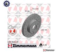 2x BRAKE DISC 400.3665.20 FOR MERCEDES-BENZ OM646.811/812 2.1L M271.860 1.8L