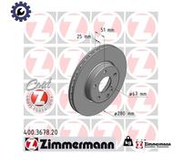 2x BRAKE DISC 400.3678.20 FOR MERCEDES-BENZ B-CLASS A-CLASS OM 651.901 1.8L 4cyl